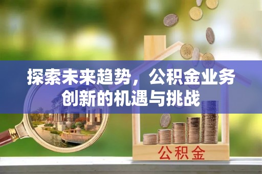 樊城探索未来趋势，公积金业务创新的机遇与挑战