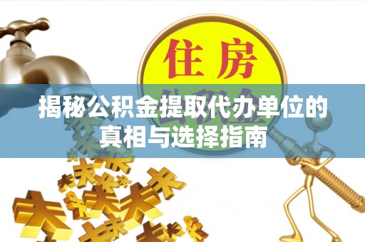 樊城揭秘公积金提取代办单位的真相与选择指南