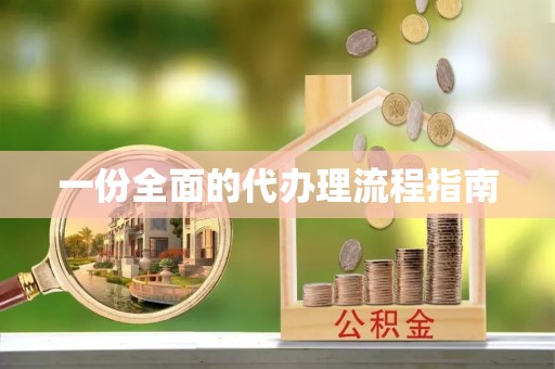 樊城一份全面的代办理流程指南